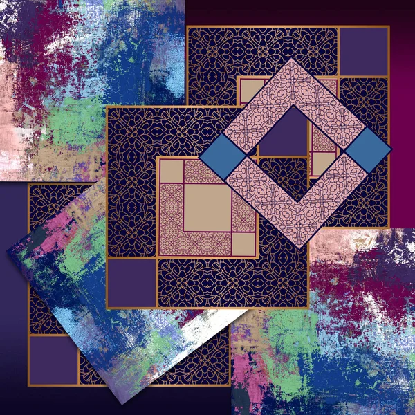 soyut renkli eşarp tasarımı