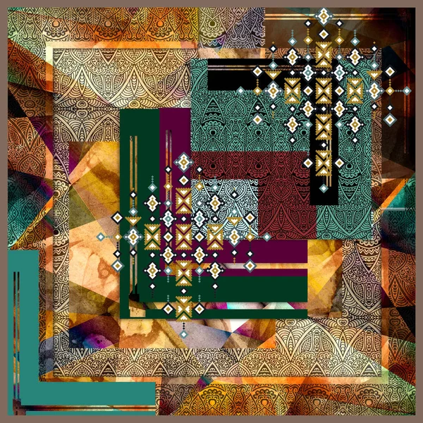 soyut renkli eşarp tasarımı