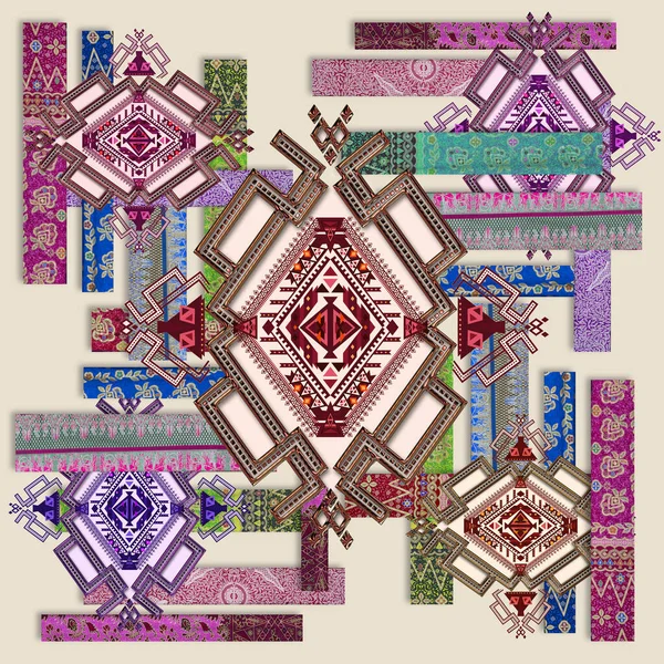 soyut renkli eşarp tasarımı