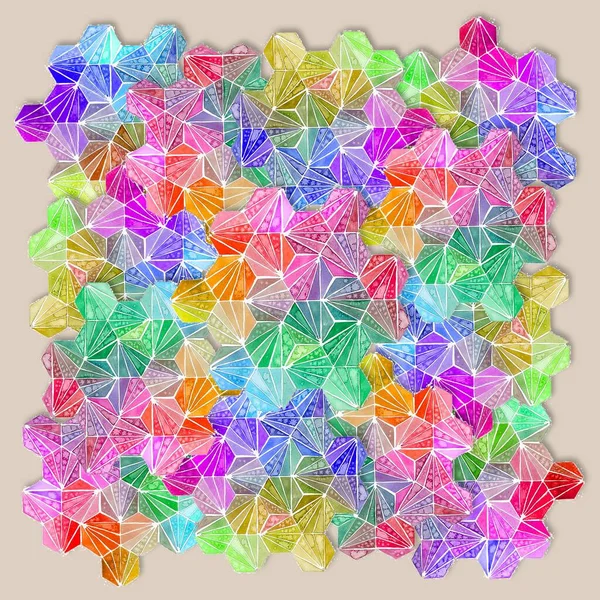  soyut suluboya eşarp tasarımı