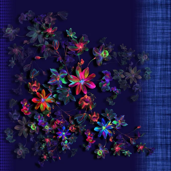 Diseño Bufanda Floral Colorido Abstracto Imagen de stock