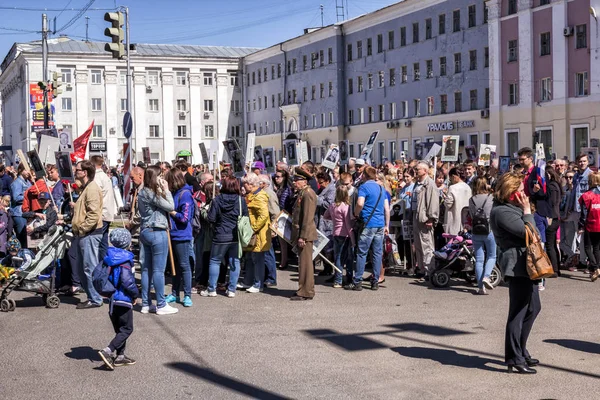 Дзержинськ Росія Травень 2018 Column Демонстрантів Які Дозволили Влади Громадяни — стокове фото