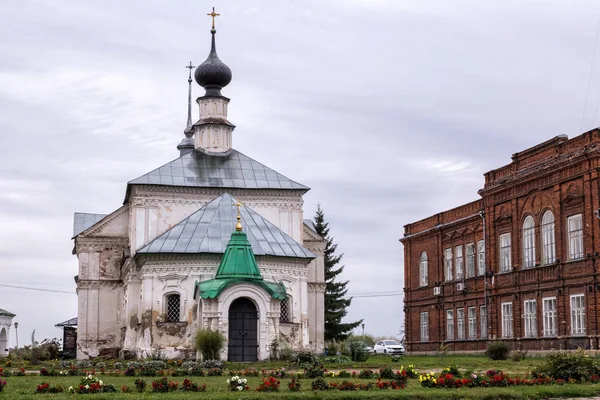 Крос Нікольська Діюча Церква Храм Святого Миколая Миколай Чудотворець Суздаль — стокове фото