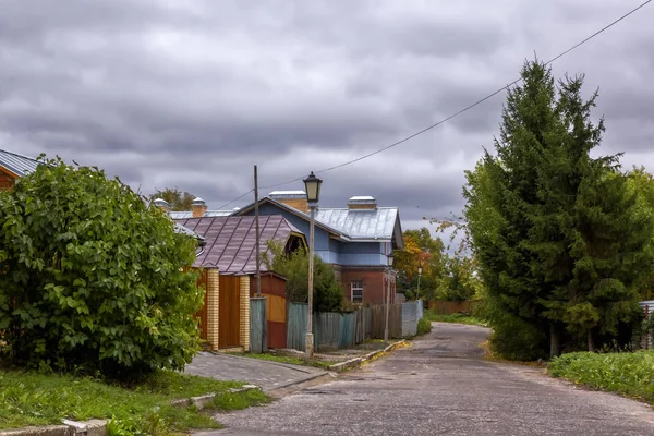 Paisagem Paisagem Urbana Outono Teremki Street Suzdal Rússia — Fotografia de Stock