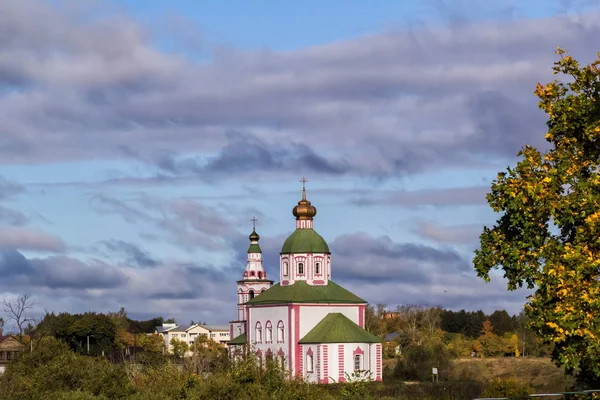 Suzdal landscape with Church of Elijah the Prophet on Ivanova mountain, Russia.