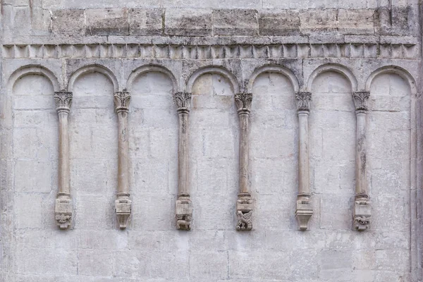 Vladimir Rusko Září 2018 Vnější Architektonické Detaily Řezba Bílém Kameni — Stock fotografie