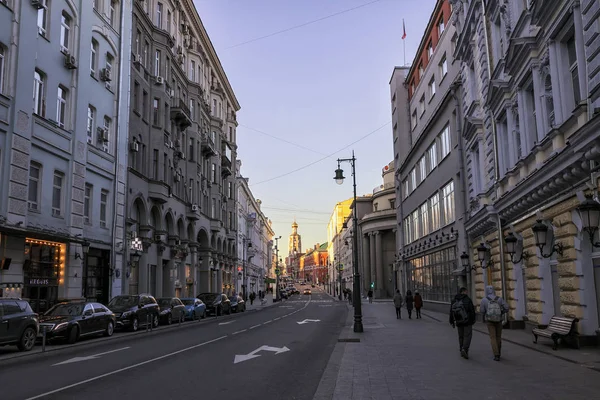 Moskou Rusland November 2018 Weergave Van Petrovka Straat Herfstdag — Stockfoto