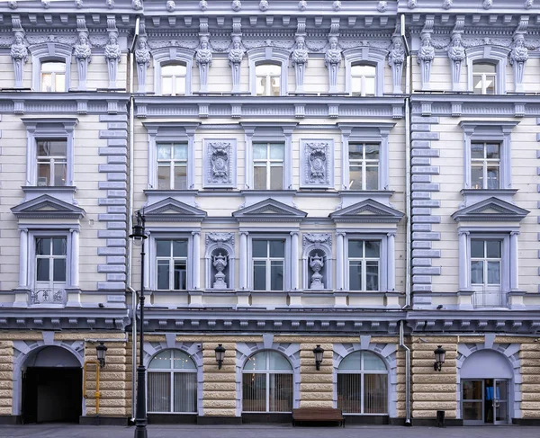 Vintage architecture classical facade luxury old building front view close up