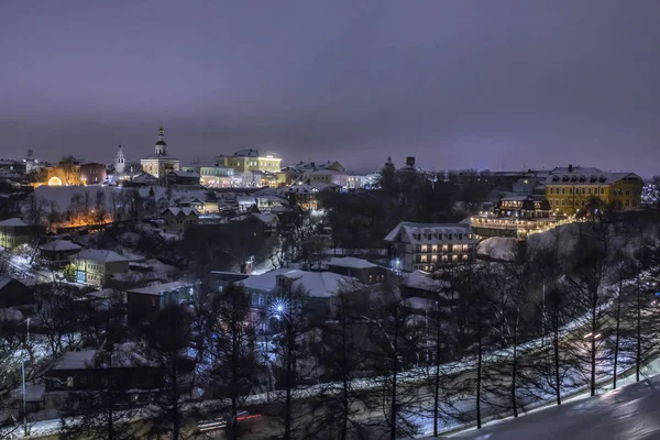 Nacht Winter Stadt Hanglandschaft Wladimir Russland — Stockfoto