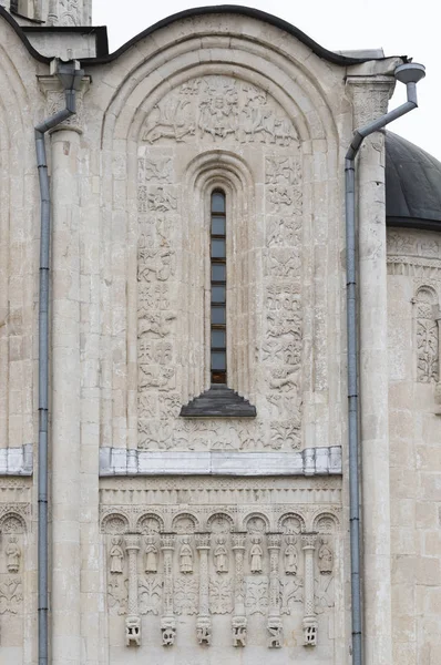 Decoraciones Arquitectónicas Exteriores Catedral San Demetrio Vladimir Rusia Talla Piedra —  Fotos de Stock
