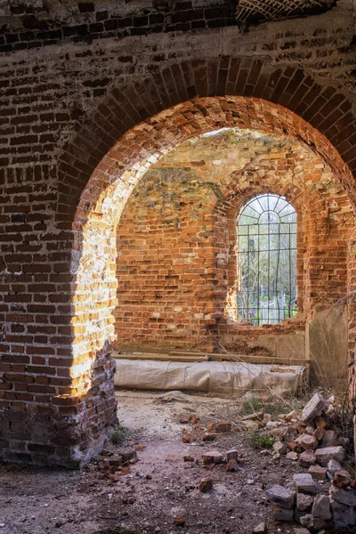 Ruin interior old brick architecture