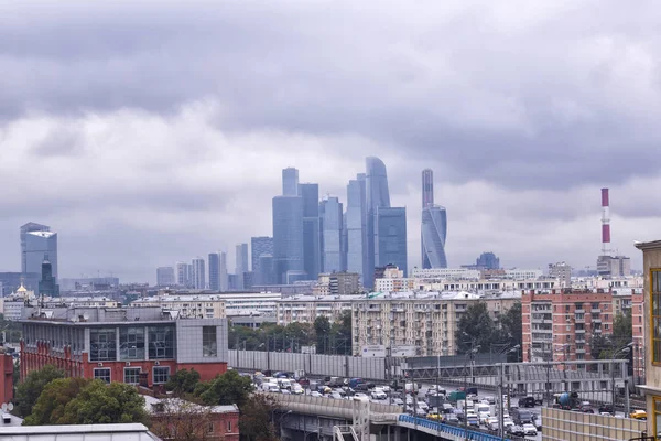 View Moscow Sparrow Hills Vorobyovy Gory Cloudy Day Translate 3Rd — Stock Photo, Image