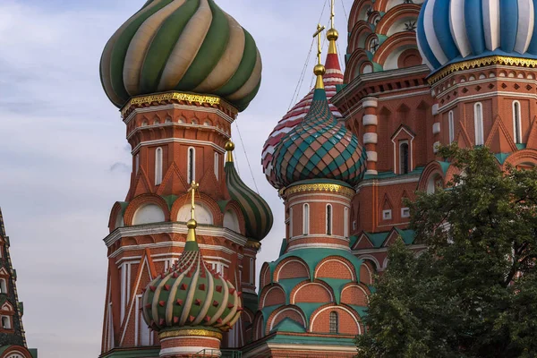 Basilius Kathedrale Kuppeln Aus Nächster Nähe Moskau Russland — Stockfoto