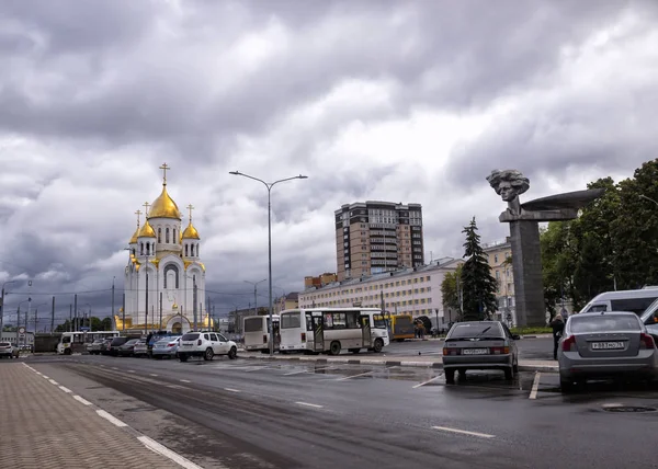 Ivanovo Russie Août 2019 Vue Place Vokzalnaya Église Ascension Monument — Photo