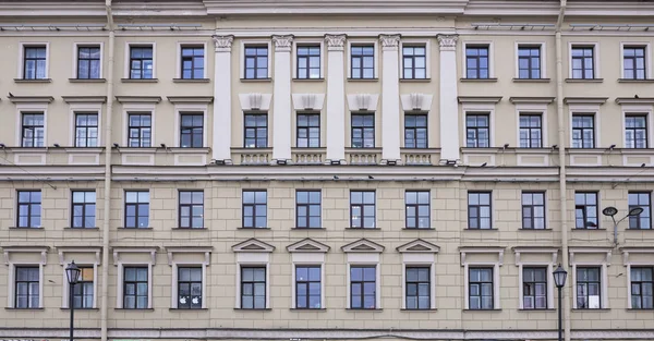 Vintage Arquitectura Clásica Fachada Edificio Decorado Antiguo Patrón Meandro Corriendo — Foto de Stock