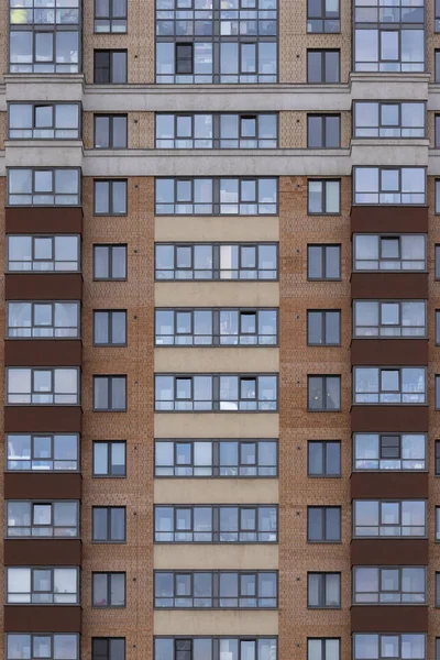Фасад Современного Многоэтажного Жилого Дома Вид Спереди — стоковое фото