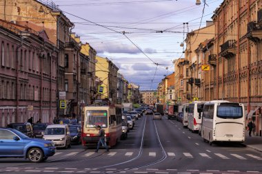 Saint Petersburg, Rusya - 8 Ekim 2019 Lermontov Bulvarı.