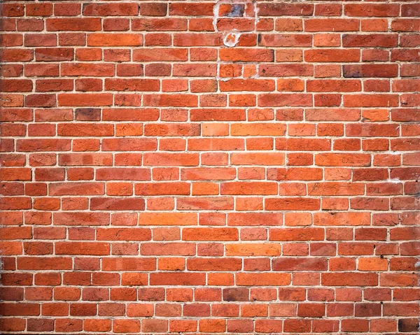 Bright Textured Red Brick Wall White Seams — Stock Photo, Image