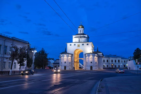 Vladimir Oroszország 2020 Szeptember Századi Építészeti Emlék Kék Órában — Stock Fotó