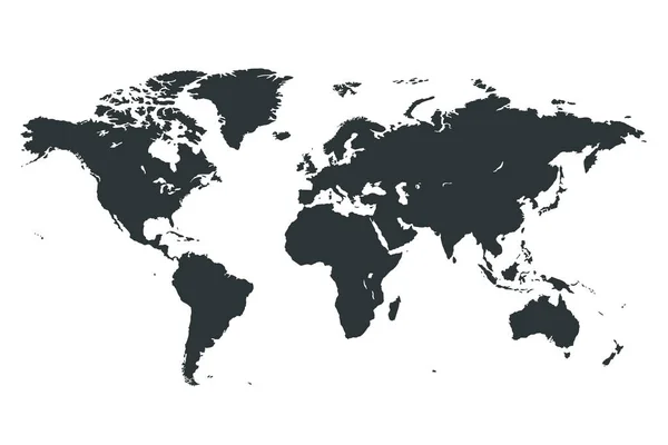 黒の詳細世界地図ベクトル — ストックベクタ