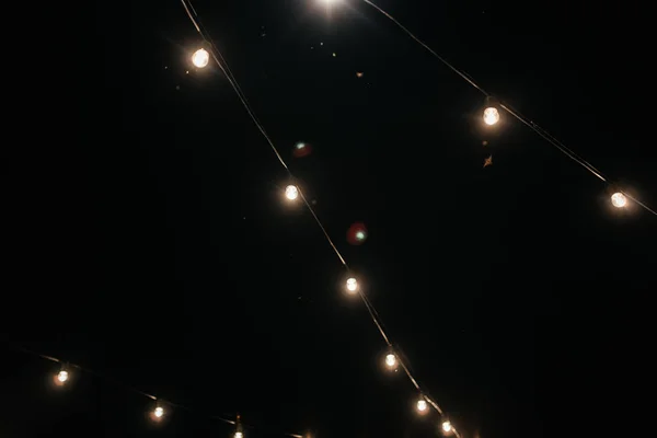 Garlands Lighting Dark — Stock Photo, Image