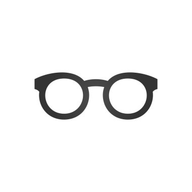 Siyah gözlük simgesi, beyaz arka plan üzerinde izole vektör çizim