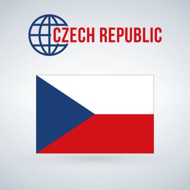 Çek Cumhuriyeti bayrağı. vektör çizim gölge ile modern arka plan üzerinde izole