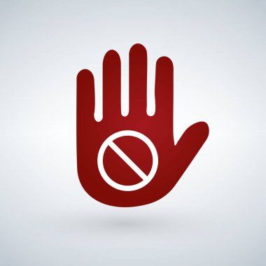 işareti yasaklayan. Dur, vektör illüstrasyon izole beyaz arka plan üzerinde belirtileri