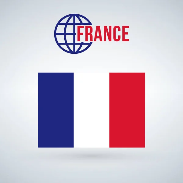 Francia Bandiera Vettoriale Illustrazione Isolato Sfondo Moderno Con Ombra — Vettoriale Stock