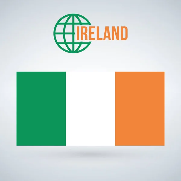 Flag Ireland Vector Illustration Isolated Modern Background Shadow — Stock Vector