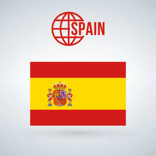西班牙旗子 媒介例证隔绝在现代背景与阴影 — 图库矢量图片