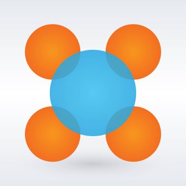Minimalist Infographic tasarım düzeni. Dairesel grafik beş yuvarlak elemanları ile. Modern arka plan üzerinde izole vektör çizim.