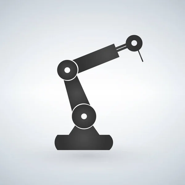 Manipolatore Robotico Icona Simbolo Silhouette Nera Logo Dell Arto Robot — Vettoriale Stock