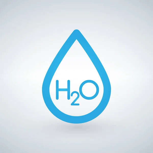 Icono de línea de gota de agua h2o, signo de vector de contorno, pictograma de estilo lineal aislado sobre fondo blanco. ca ser utilizado para la presentación, ui, web . — Vector de stock