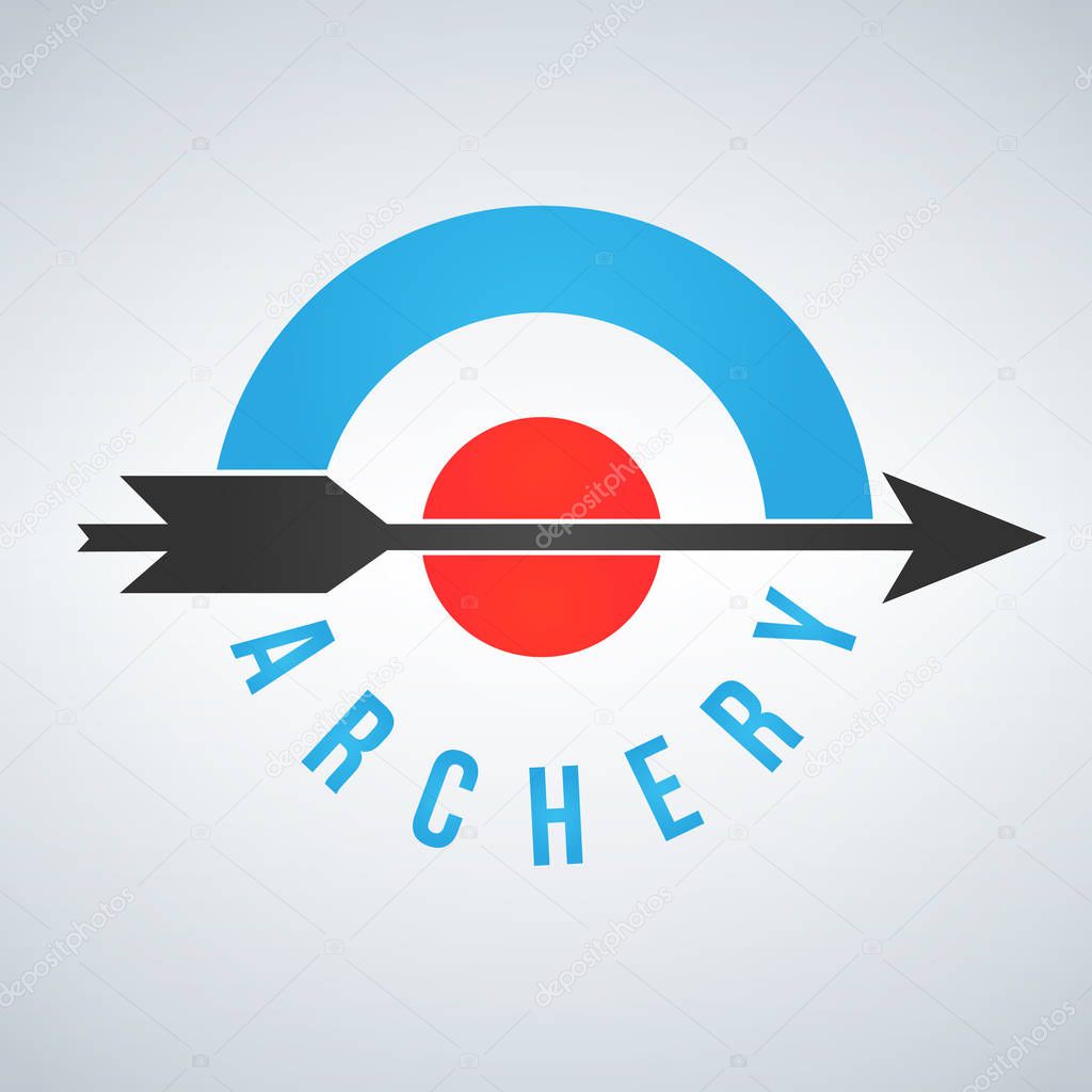 Archery Target and arrow logo Isolated on White Background