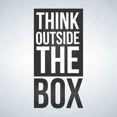 Kavramı kutu dışında düşünüyorum. Beyaz arka plan üzerinde izole vektör çizim.