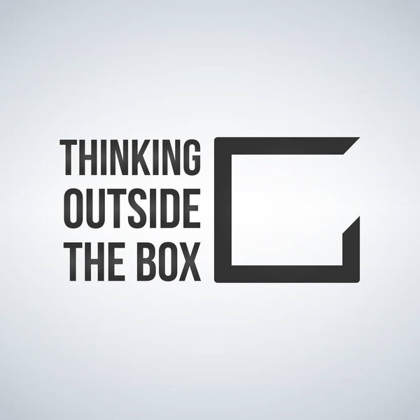 Think outside the box concept with frame. векторная иллюстрация на белом фоне
