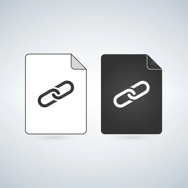 Lien Document Fichier Vectoriel Icône Signe Plat Pour Concept Mobile — Image vectorielle