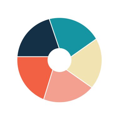 Vektör grafikler, grafikler, diyagramlar için daire Infographic şablonu. Pasta grafiği kavramı ile 5 seçenekleri, parçalar, adımları, işler.