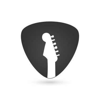 Gitar almak, düz tasarım, beyaz arka plan üzerinde izole vektör çizim.