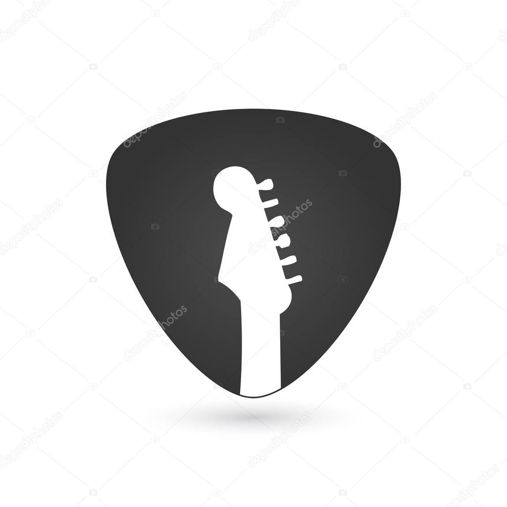 Guitar Pick, flat design, vector illustration isolated on white background