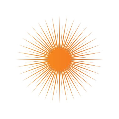 Güneş patlaması, yıldız güneş patlaması. İnce kirişler, satırları merkezinden yayılan. Vektör çizim. Tasarım öğesi için logo, işaretler.