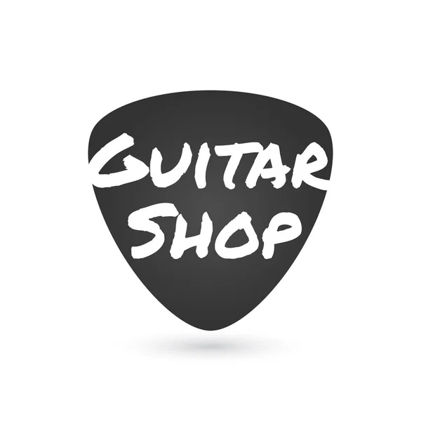 Magazin de chitara, logo-ul magazinului de muzica vectoriala, eticheta, semn. Ilustrație grafică a alegerii chitarei . — Vector de stoc