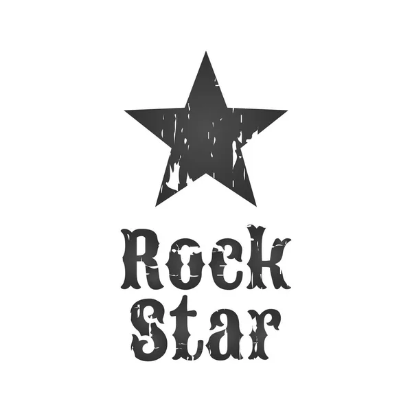 Rock ster badge of Label. Voor harde rock muziek band festival partij signage, prenten en stempels. vectorillustratie. — Stockvector