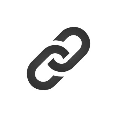 Zinciri, beyaz arka plan üzerinde izole bağlantı simge vektör çizim.