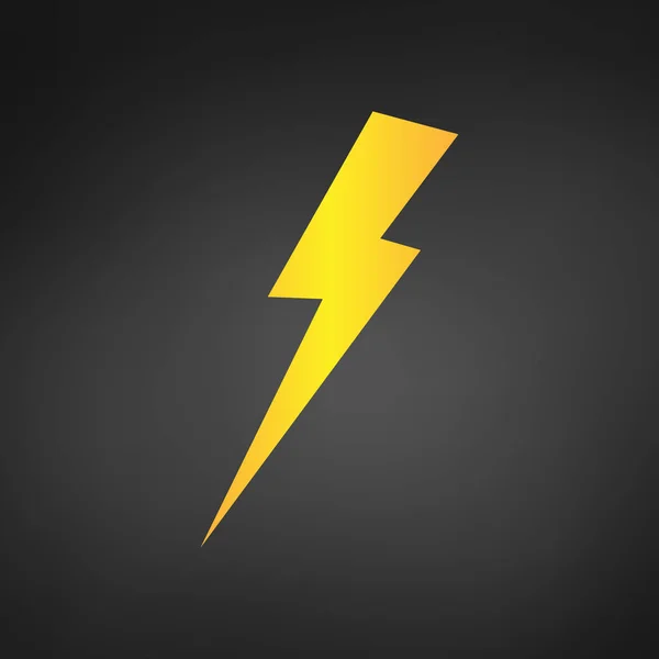 Жовтий Вектор Блискавки Або Зарядки Простий Плоский Символ Жовта Ілюстрація — стоковий вектор