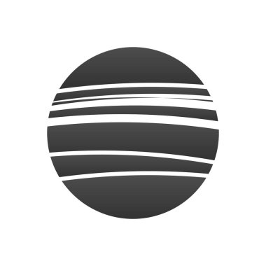 Vektör güneş soyut veya logo daire. Logo için iş, Şirket, teknoloji. Güneş çizgili.