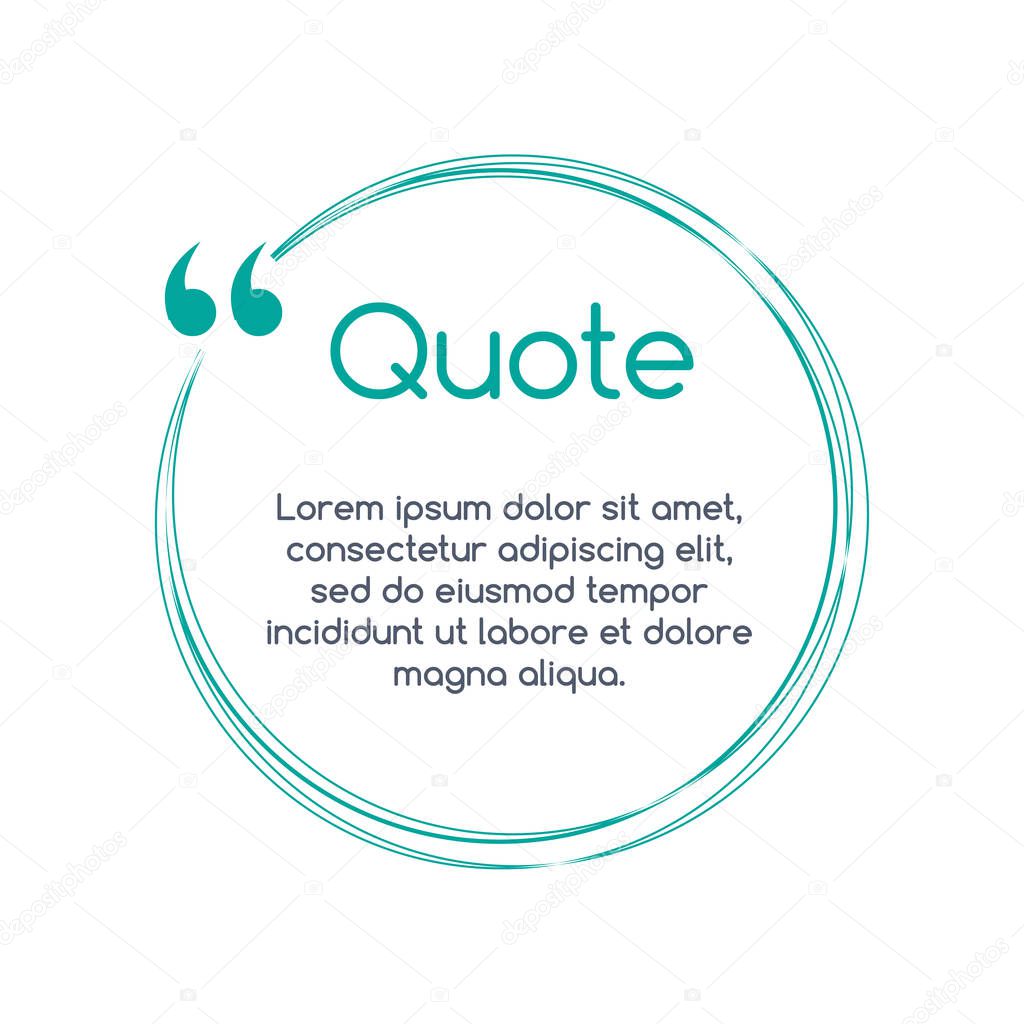 Quote text bubble on white background. Empty template. Vector illustration.