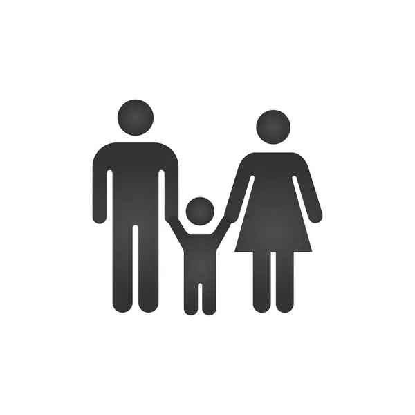 Οικογένεια Εικονίδιο Μοντέρνο Στυλ Επίπεδη Που Απομονώνονται Λευκό Φόντο Γονείς — Διανυσματικό Αρχείο