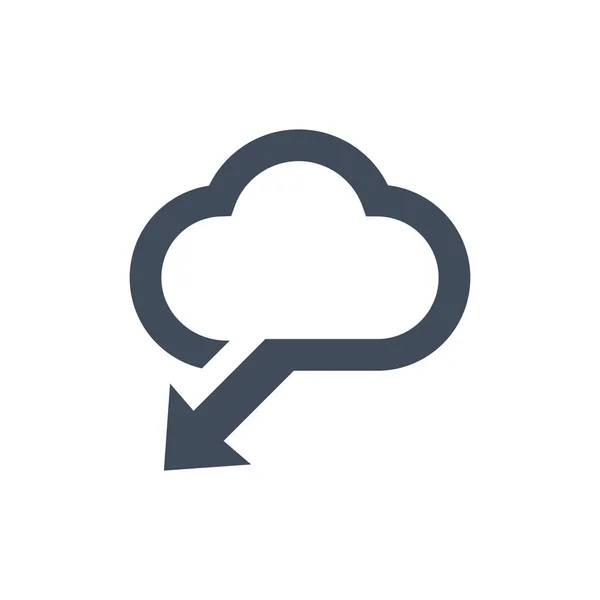 Cloud Download Pictogram Plat Ontwerp Gegevens Opslaan Concept Vectorillustratie — Stockvector